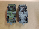 Vtg Pair Of 1950S Willys Army Tootsie Toys Green Jeeps Die-Cast Toy Cars USA