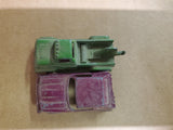 Vtg Monza Red Car & Green Salvage Wrecker Tow Truck Diecast Tootsie Toys