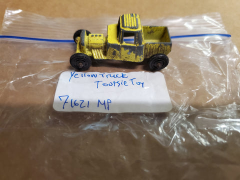 Vintage Tootsie Toy Yellow Roadster Hot Rod Pick-Up Truck Die-Cast