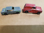 Vintage Tootsie Toys Die-Cast Green Ford Mustang & Red Panel Truck Chicago