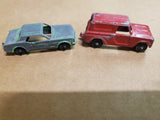 Vintage Tootsie Toys Die-Cast Green Ford Mustang & Red Panel Truck Chicago