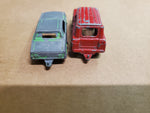 Vintage Tootsie Toys Die-Cast Green Ford Mustang & Red Panel Truck Chicago