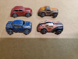 Barclay Car Carrier Toy Slush Cars 1950's Vtg Metal Wheels Set USA Lot