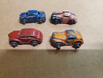 Barclay Car Carrier Toy Slush Cars 1950's Vtg Metal Wheels Set USA Lot