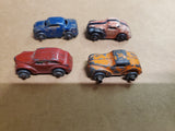 Barclay Car Carrier Toy Slush Cars 1950's Vtg Metal Wheels Set USA Lot