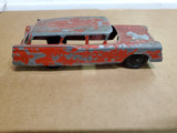 Vtg Red Tootsie Toy Ford Country Sedan Chicago 24 USA P-10296 W/Trailer Hitch