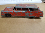 Vtg Red Tootsie Toy Ford Country Sedan Chicago 24 USA P-10296 W/Trailer Hitch