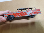 Vtg Red Tootsie Toy Ford Country Sedan Chicago 24 USA P-10296 W/Trailer Hitch