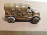Vtg Manoli Die- Cast Slush Military Truck 1930S Toy Rubber Wheel Orig Survivor!