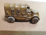 Vtg Manoli Die- Cast Slush Military Truck 1930S Toy Rubber Wheel Orig Survivor!