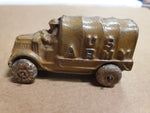 Vtg Manoli Die- Cast Slush Military Truck 1930S Toy Rubber Wheel Orig Survivor!