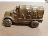 Vtg Manoli Die- Cast Slush Military Truck 1930S Toy Rubber Wheel Orig Survivor!