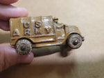 Vtg Manoli Die- Cast Slush Military Truck 1930S Toy Rubber Wheel Orig Survivor!