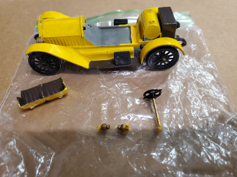 Vtg Gowland & Gowland Yellow Plastic Stutz Bearcat 1914 Model Car Parts/Repair