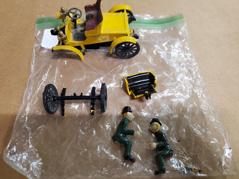 Vtg Circa 1950's Revell Action Miniature Plastic Yellow Model Car W/ Driver Ford