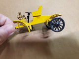 Vtg Circa 1950's Revell Action Miniature Plastic Yellow Model Car W/ Driver Ford
