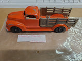 Vtg Hubley Kiddie Toy Stake Side Orange Pick Up Truck #460 Die Cast Orig Paint