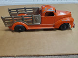 Vtg Hubley Kiddie Toy Stake Side Orange Pick Up Truck #460 Die Cast Orig Paint