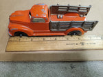 Vtg Hubley Kiddie Toy Stake Side Orange Pick Up Truck #460 Die Cast Orig Paint