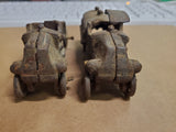 2Pc Antique Hubley Arcade Cast Iron Toy Gasoline Truck Lot Nice Patina Repurpose