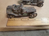 2Pc Antique Hubley Arcade Cast Iron Toy Gasoline Truck Lot Nice Patina Repurpose