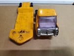 Vintage Buddy L Japan Flatbed Mini Semi Pressed Steel Tractor Trailer Orange