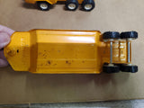 Vintage Buddy L Japan Flatbed Mini Semi Pressed Steel Tractor Trailer Orange