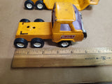 Vintage Buddy L Japan Flatbed Mini Semi Pressed Steel Tractor Trailer Orange