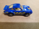 Vtg Matchbox Porsche Turbo Model Car 1978 Blue 3 inch toy Made in Macau VF Cond.