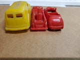 3 PLASTIC RENWAL PLASTIC TOY CARS #147 CONV. #145 FIRE TRUCK & #148 DELIVERY
