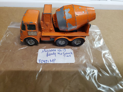 Vtg Matchbox Series King Size No. 13 Ready-Mix Concrete Truck England By Lesney