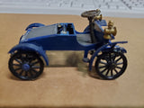 Vtg Circa 1950's Revell Action Miniature Plastic Blue Model Car W/ Driver Ford
