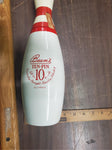 Jim Beam EMPTY  TEN-PIN BOWLING PIN Whiskey liquor Decanter  Bar Man Cave Deco