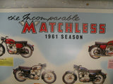 Poster 1961 Matchless 22x26 British Vintage Racing Motorcycle g80 g12 hybrid g15