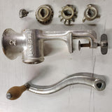 Vtg Universal #2  Food Meat Grinder Chopper Org Box Papers Cast Iron Wood Handle