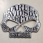 HARLEY DAVIDSON SILVER SKULL BLACK LETTER EMBLEM/STICKER
