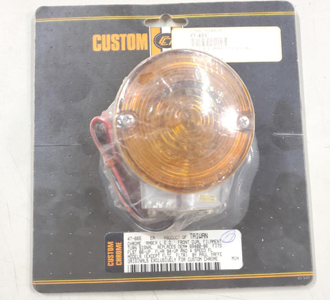Custom Chrome Amber LED Front Dual Filament Turn Signal
