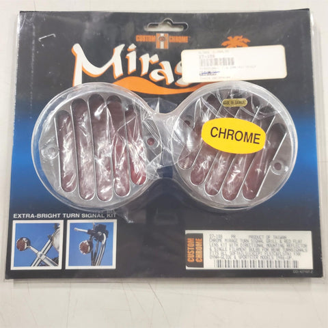 Custom Chrome Softail Dyna-Glide Mirage Turn Signal Grill Red Flat Lens Kit