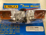 Front Fork Tube Mount Custom Turn Signals Harley Chopper Softail Wide glide Dyna