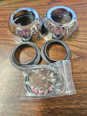 OEM Harley Davidson Fluted Forks Slider Covers NOS Softail Dyna FXDWG 46297-04