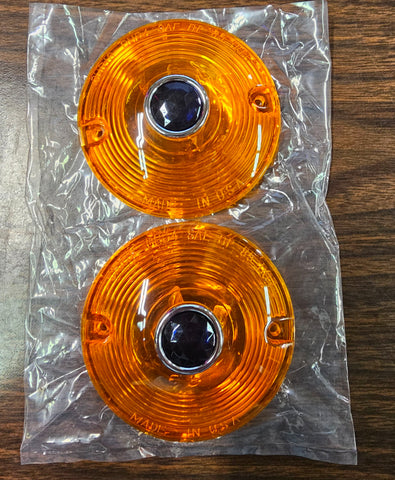 1986-2014 Softail FL FXRT Chrome Specialties Amber/Blue Dot Turn Signal Lens