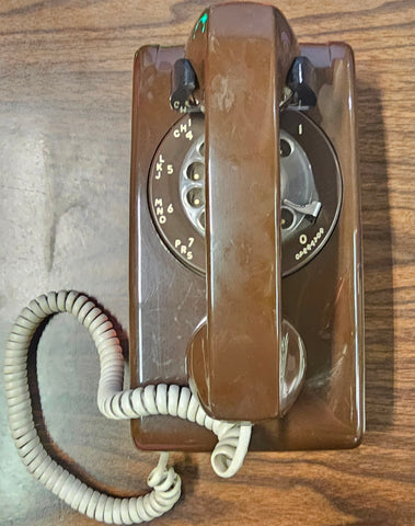 VTG Made in USA Cortelco Wall Rotary Telephone Brown