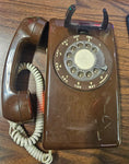 VTG Made in USA Cortelco Wall Rotary Telephone Brown