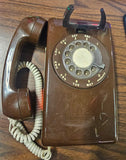 VTG Made in USA Cortelco Wall Rotary Telephone Brown