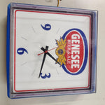 Vtg Genesse Beer & Ale Lighted Clock Sign brewiania Bar 16" x 15 3/4" x 4 3/4"