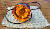 Black Housing Amber Bullet Turn Signal Front Softail Electra Glide Tour Glide