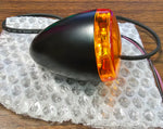 Black Housing Amber Bullet Turn Signal Front Softail Electra Glide Tour Glide