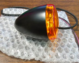 Black Housing Amber Bullet Turn Signal Front Softail Electra Glide Tour Glide