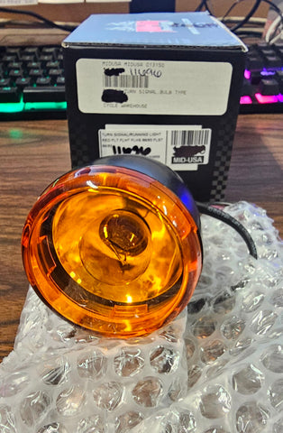 Black Housing Amber Bullet Turn Signal Front Softail Electra Glide Tour Glide