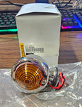 Dual Filament Amber 12 Volt Bullet Marker Light Chrome Bullet Style Turn Signal